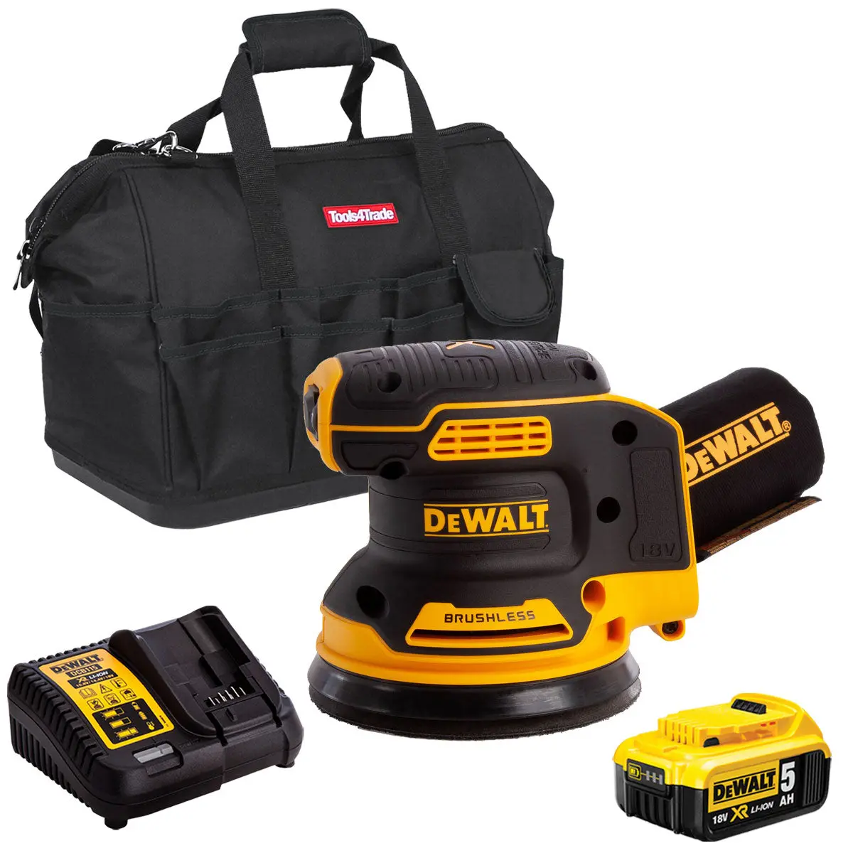 Dewalt Dcw210n 18V Brushless 125Mm Random Orbital Sander With 1 X 5.0Ah Battery & Charger In Bag 1