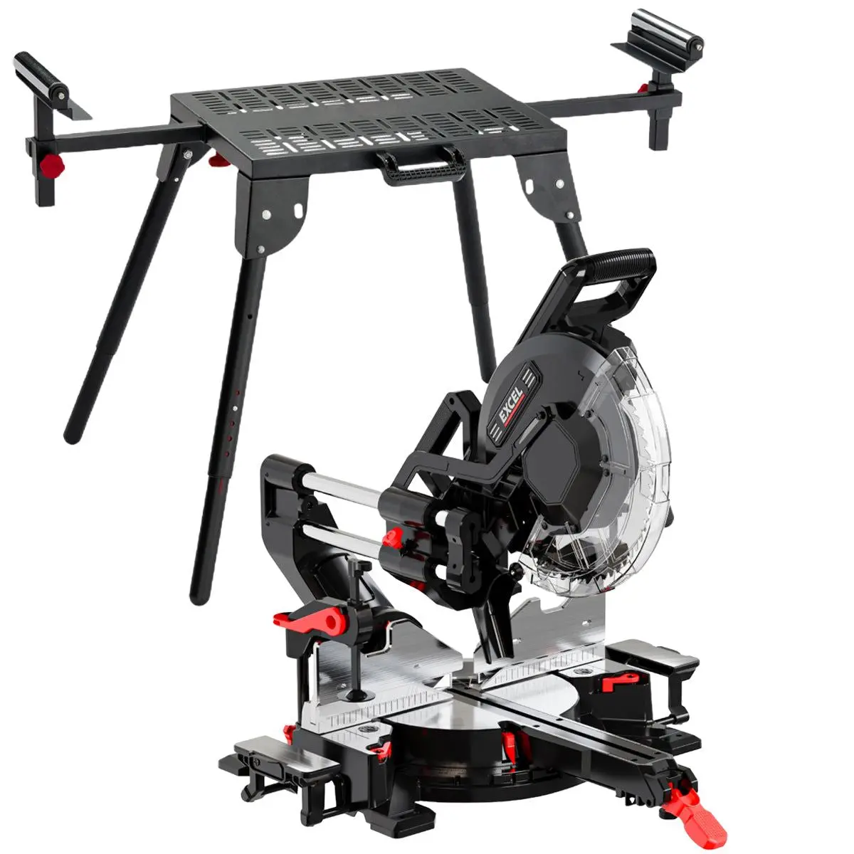 Excel 305Mm Sliding Mitre Saw 240V/2000W With Led Light & Universal Stand 1