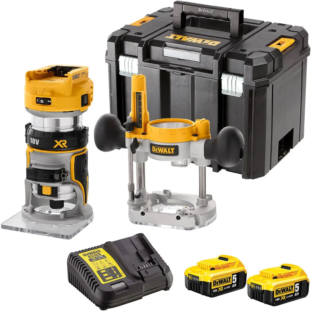 Dewalt Dcw604nt 18V Brushless Router Trimmer With 2 X 5.0Ah Battery & Charger In Case 1