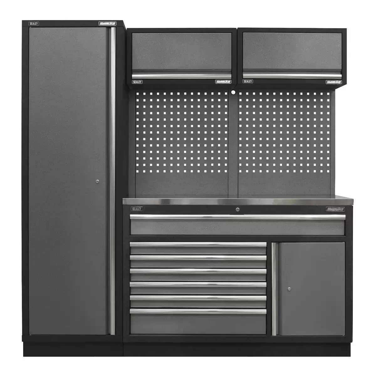 Sealey Apmsstack09ss Superline Pro 1.96M Storage System Stainless Steel Worktop 1
