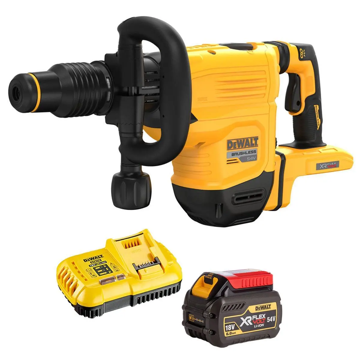 Dewalt Dch832n-Xj 54V Xr Flexvolt Brushless Sds Max Chipping Hammer With 1 X 6.0Ah Battery & Charger 1