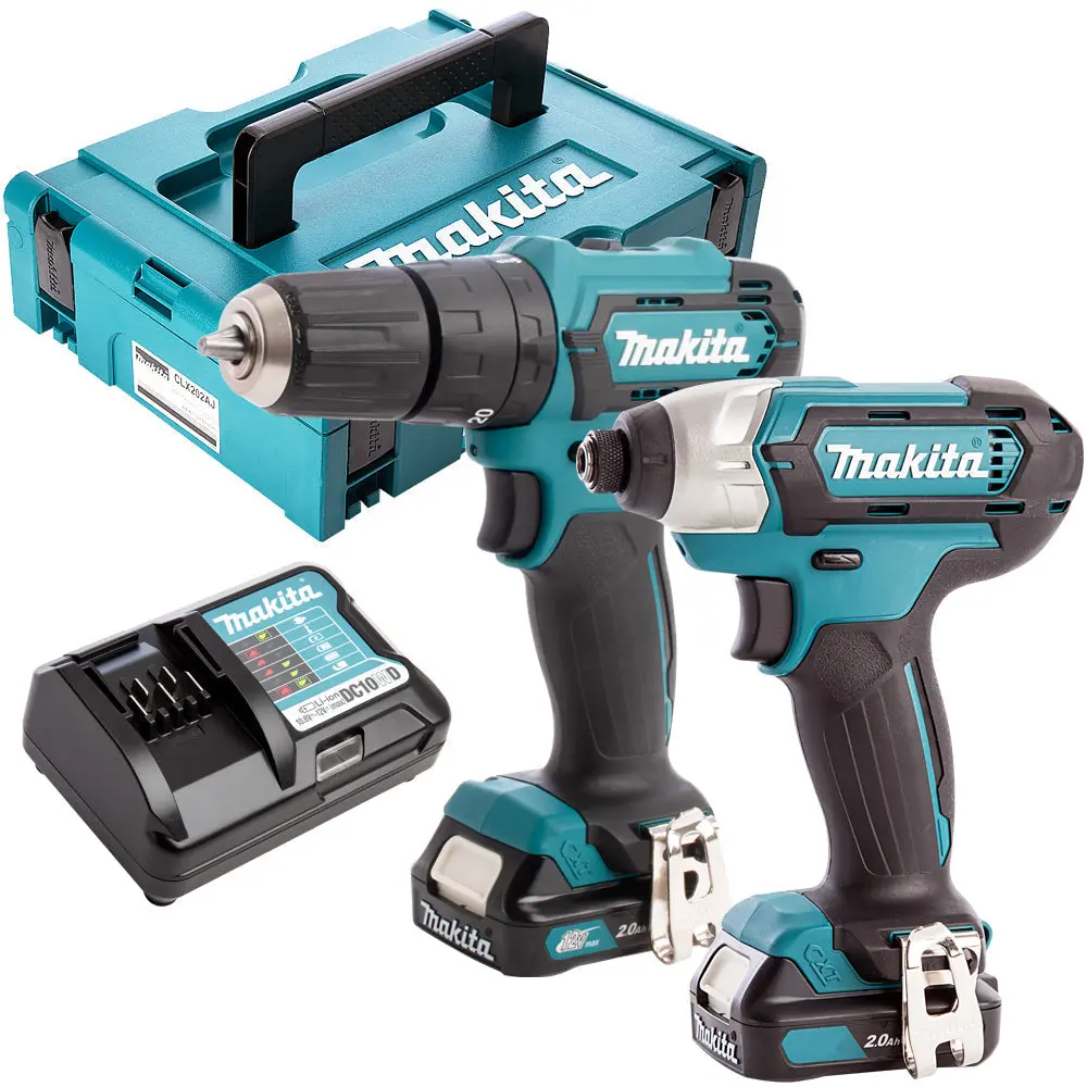 Makita Clx228aj 12V Max Cxt 2 Piece Cordless Kit With 2 X 2.0Ah Batteries & Charger In Case 1