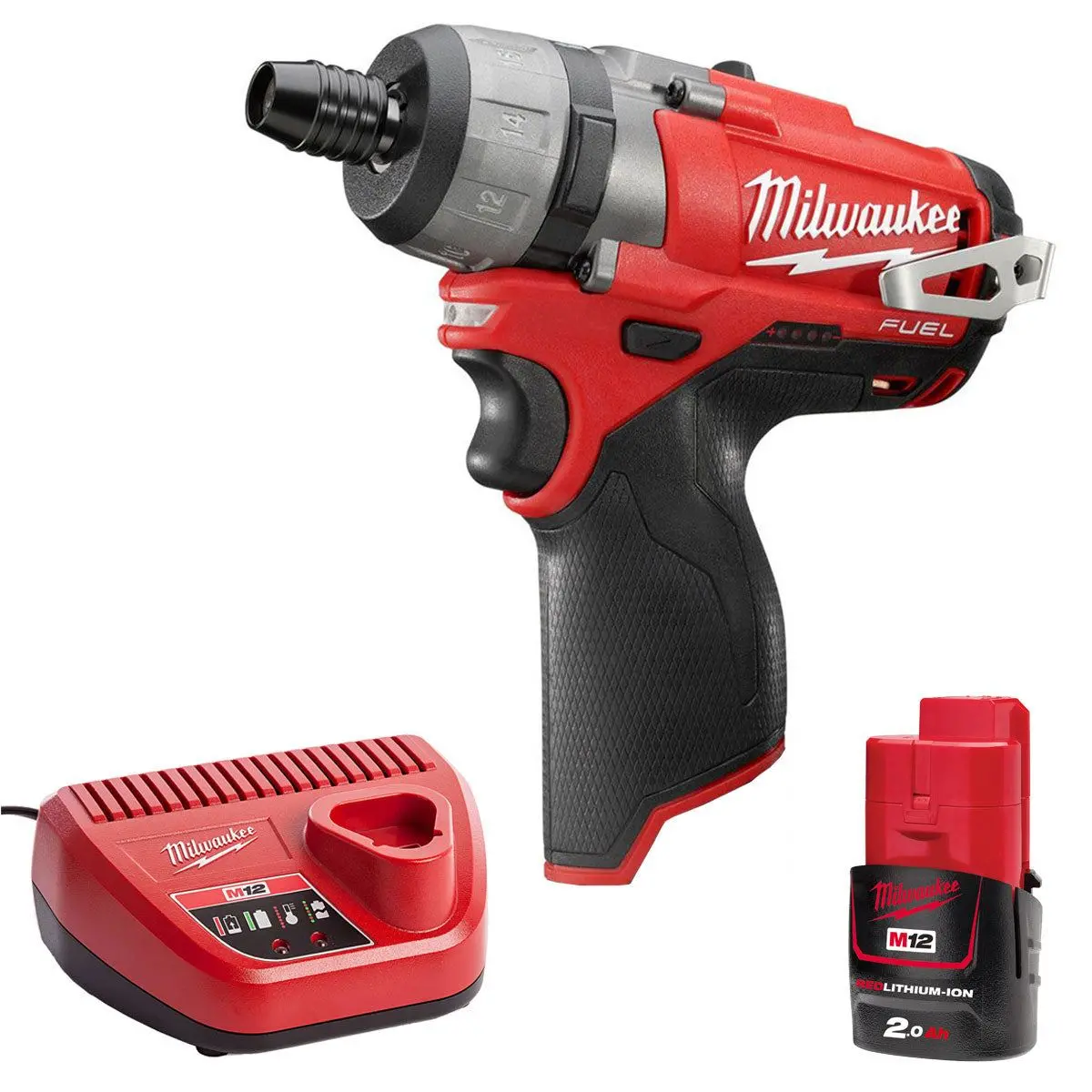 Milwaukee M12cd-0C 12V Fuel Brushless Sub Compact Driver With 1 X 2.0Ah Battery & Charger 1
