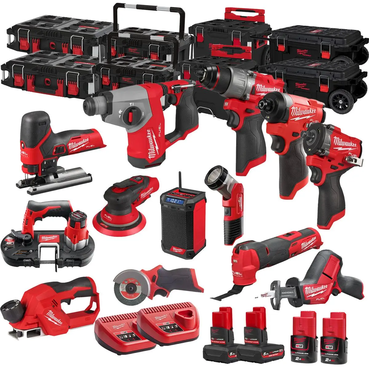 Milwaukee 12V 13 Piece Power Tool Kit With 4 X Batteries T4tkitm - 18484 1