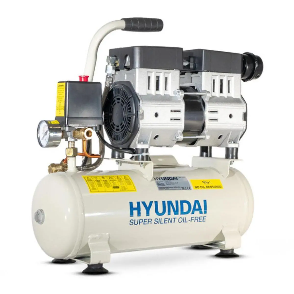 Hyundai Hy5508x 8L Oil Free Low Noise Portable Air Compressor 100Psi Direct Drive 230V/550W 1