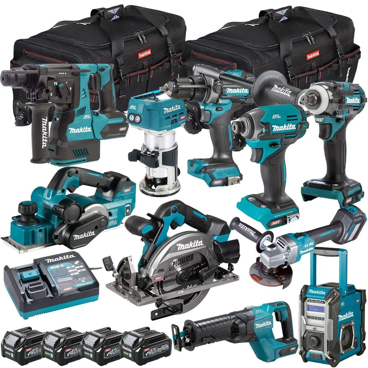 Makita 40V Xgt 10 Piece Brushless Power Tool Kit With 4 X 2.5Ah Battery T4tkit-16042 1