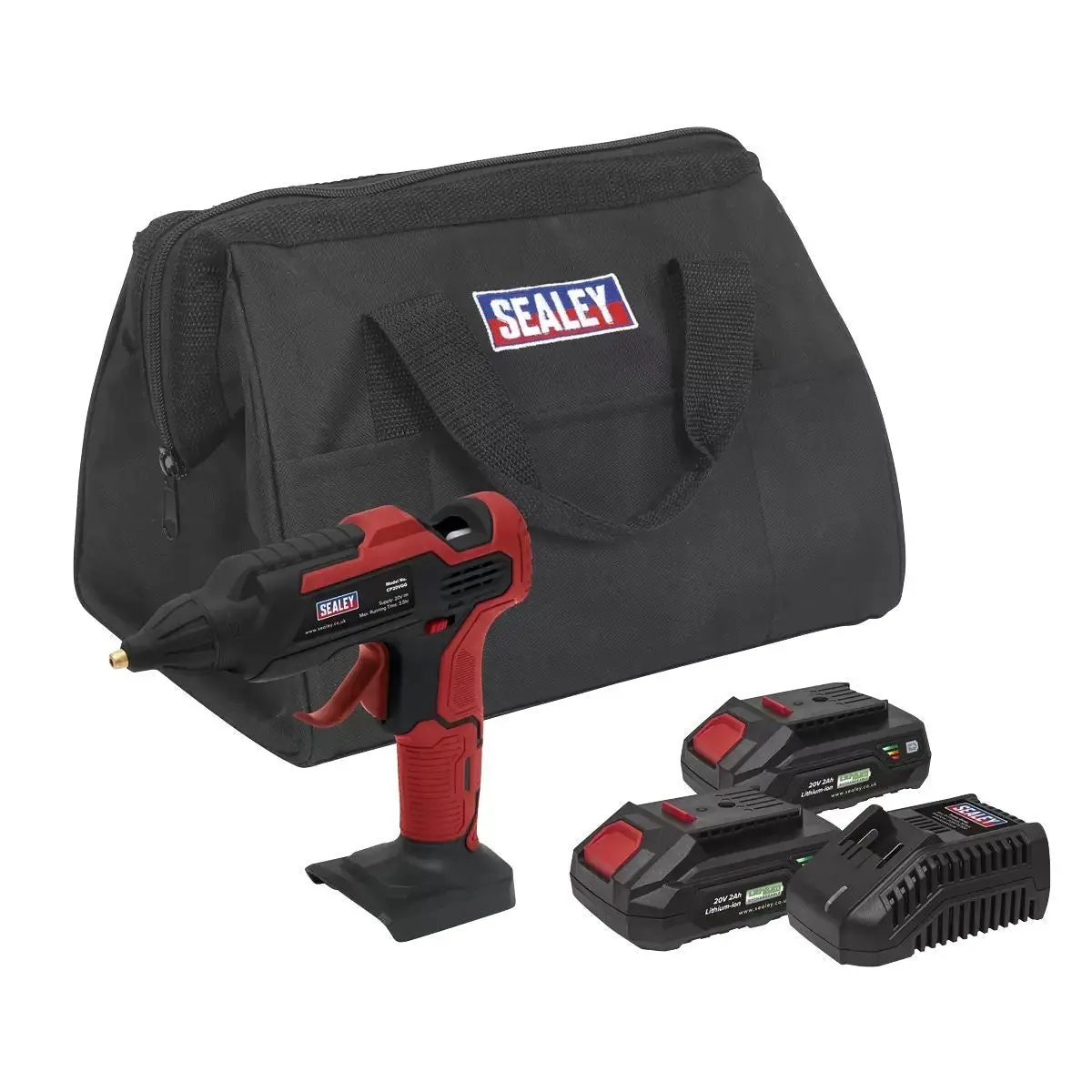 Sealey Cp20vggkit 20V Glue Gun Kit With 2 Batteries 1