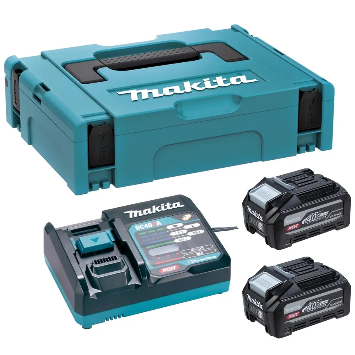 Makita 1911C9-1 40V Max Xgt Power Source Kit 2 X 4.0Ah Batteries With 240V Fast Charger & Case 1