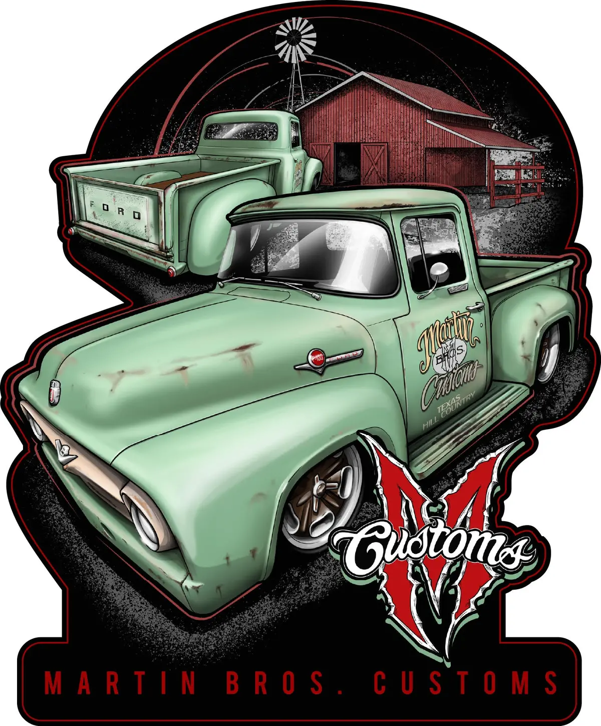 Custom Metal Sign '56 Ford 1