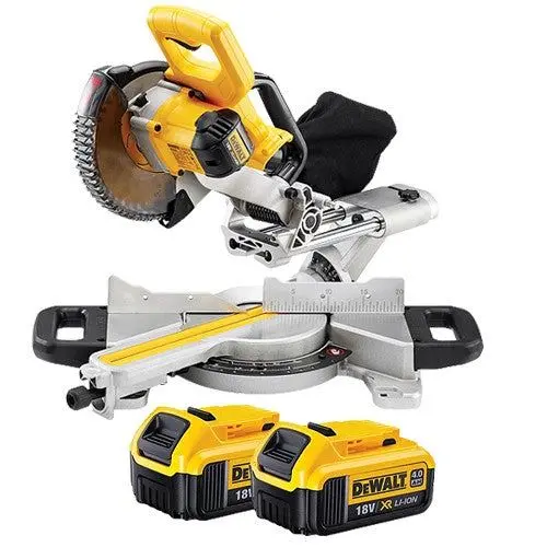 Dewalt Dcs365n 18V Xr 184Mm Xps Slide Mitre Saw Body With 2 X 4.0Ah Batteries 1