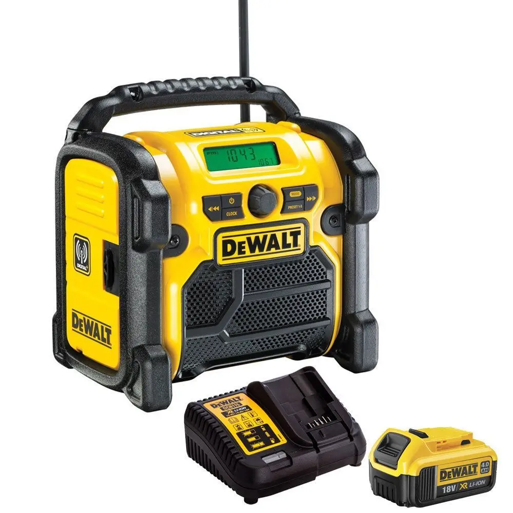 Dewalt Dcr020 240V Compact Dab Radio With 1 X 4.0Ah Battery & Charger 1