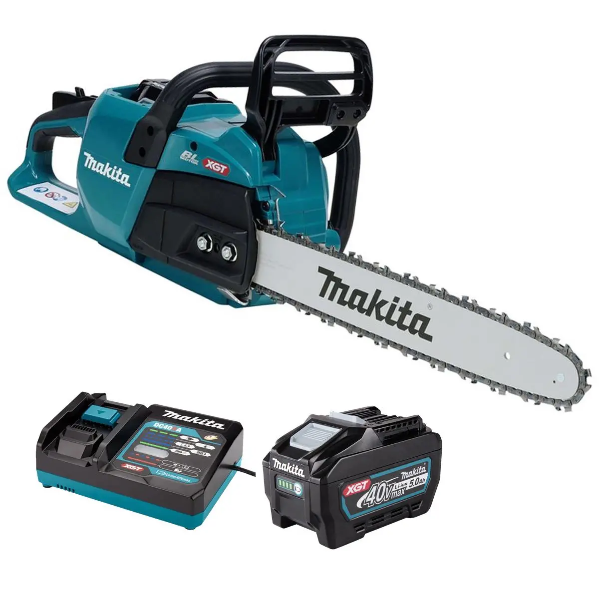 Makita Uc026gz 40V Max Xgt Brushless Chainsaw With 1 X 5.0Ah Battery & Charger 1