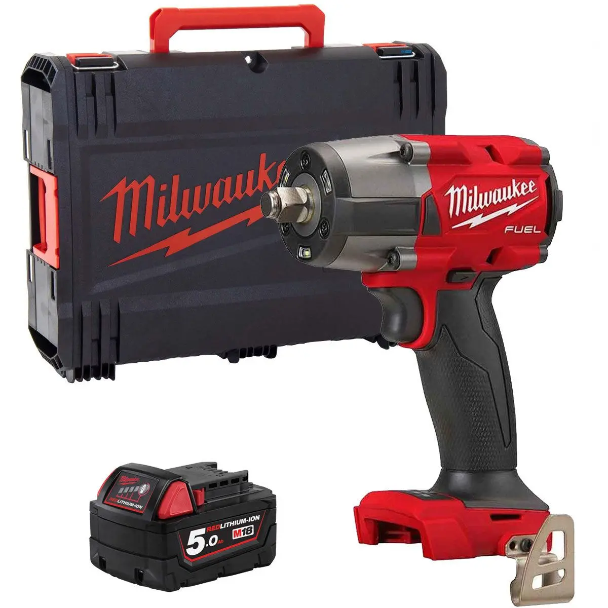 Milwaukee M18fmtiw2f12-0X 18V Brushless 1/2" Impact Wrench With 1 X 5.0Ah Battery & Case 1
