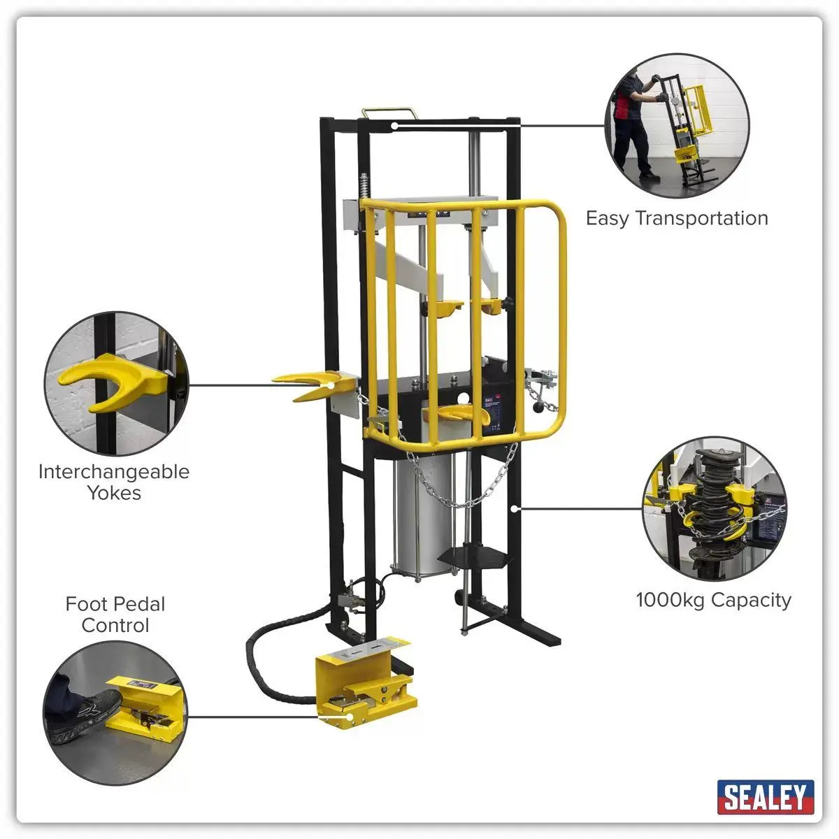 Sealey Re300 Air Operated Coil Spring Compressor 1000Kg 2