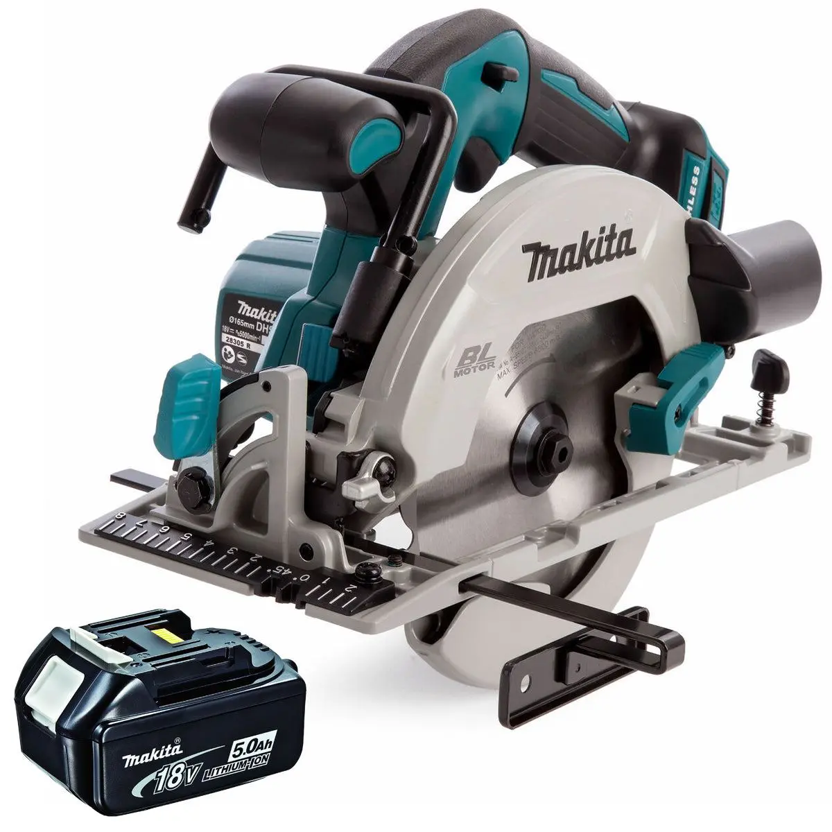 Makita Dhs680z 18V 165Mm Brushless Circular Saw With 1 X 5.0Ah Battery 1