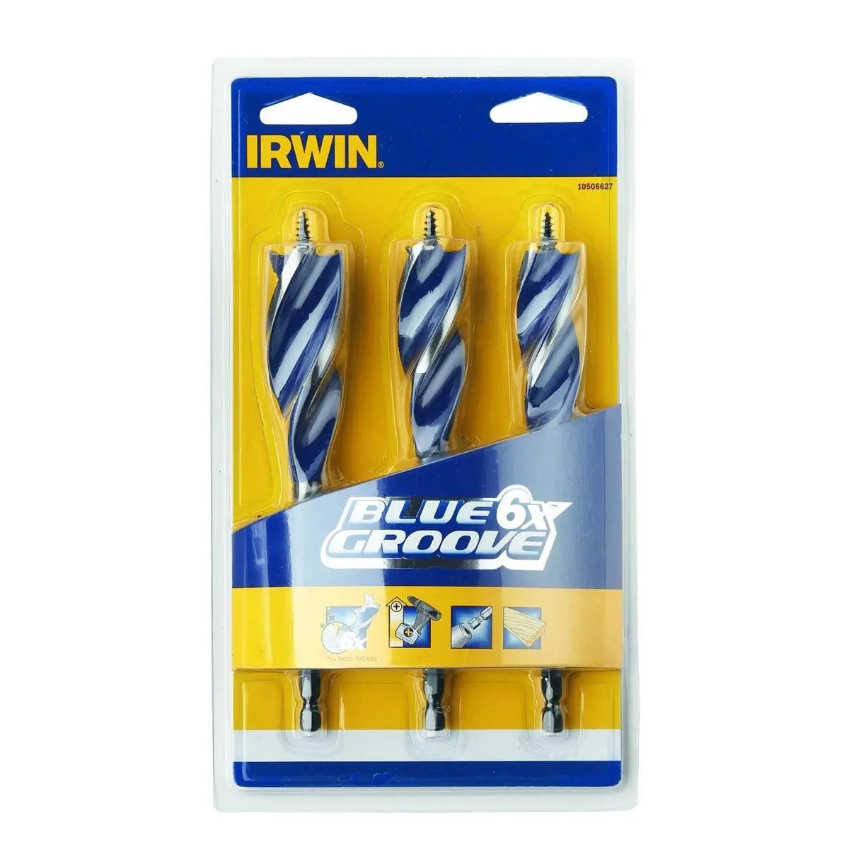 Irwin 20-25Mm Blue Groove 6X Wood Drill Bit Set Of 3 Piece Irw10506627 1