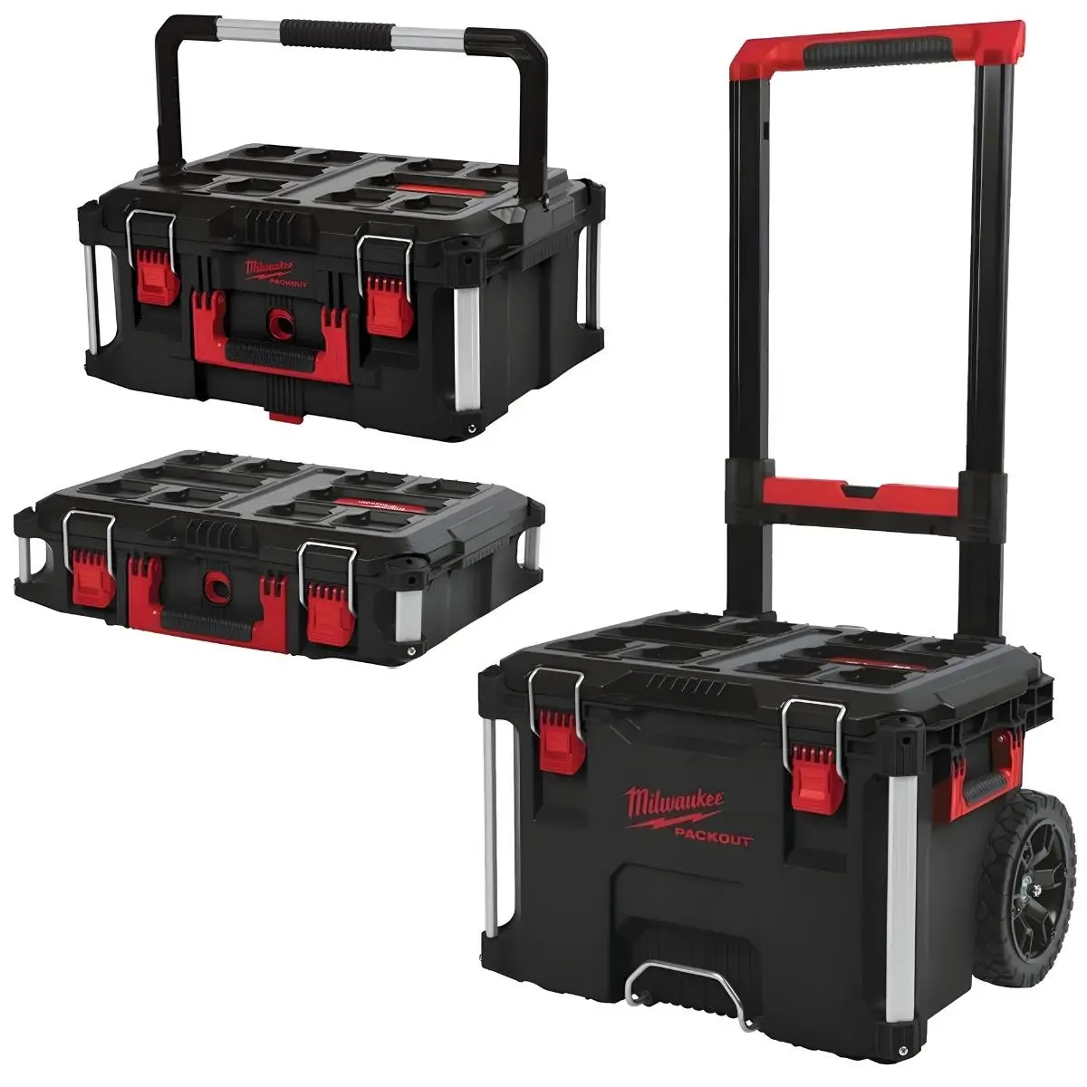 Milwaukee Packout Large Trolley Box With 22" Toolbox & Interior Organiser Trays Tool Case 1