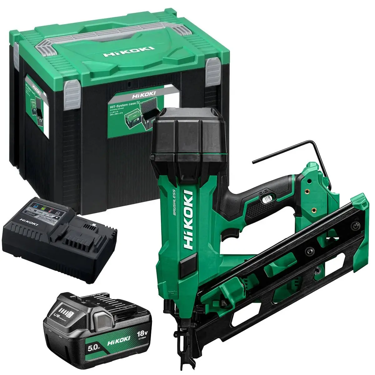 Hikoki Nr1890dcaw9z 18V Brushless Clipped Head Framing Nailer With 1 X 5.0Ah Battery Charger & Case 1