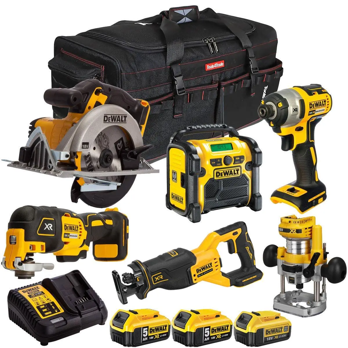 Dewalt 18V 6 Piece Combo Kit With 3 X Batteries & Charger T4tkit-2912 1