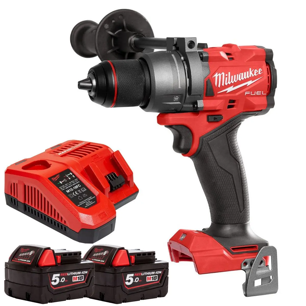 Milwaukee M18fpd3-0 18V Fuel Brushless Combi Drill With 2 X 5.0Ah Batteries & Charger 1