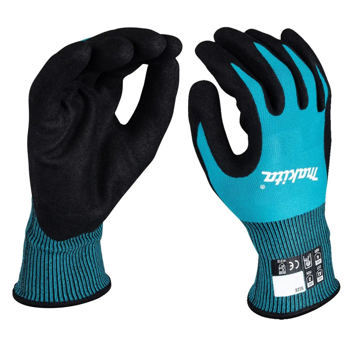 Makita P-84682 Fitknit Cut Level 1 Nitrile Coated Dipped Gloves Size Medium 1