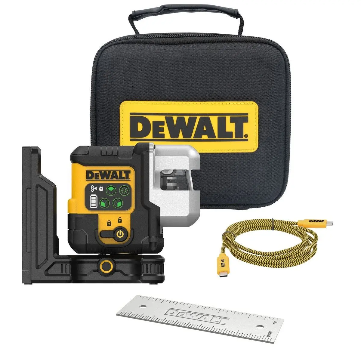 Dewalt Dcle14301gb-Xj Usb 3 X 180 Degree Green Beam Laser Level Body Only With Case 1