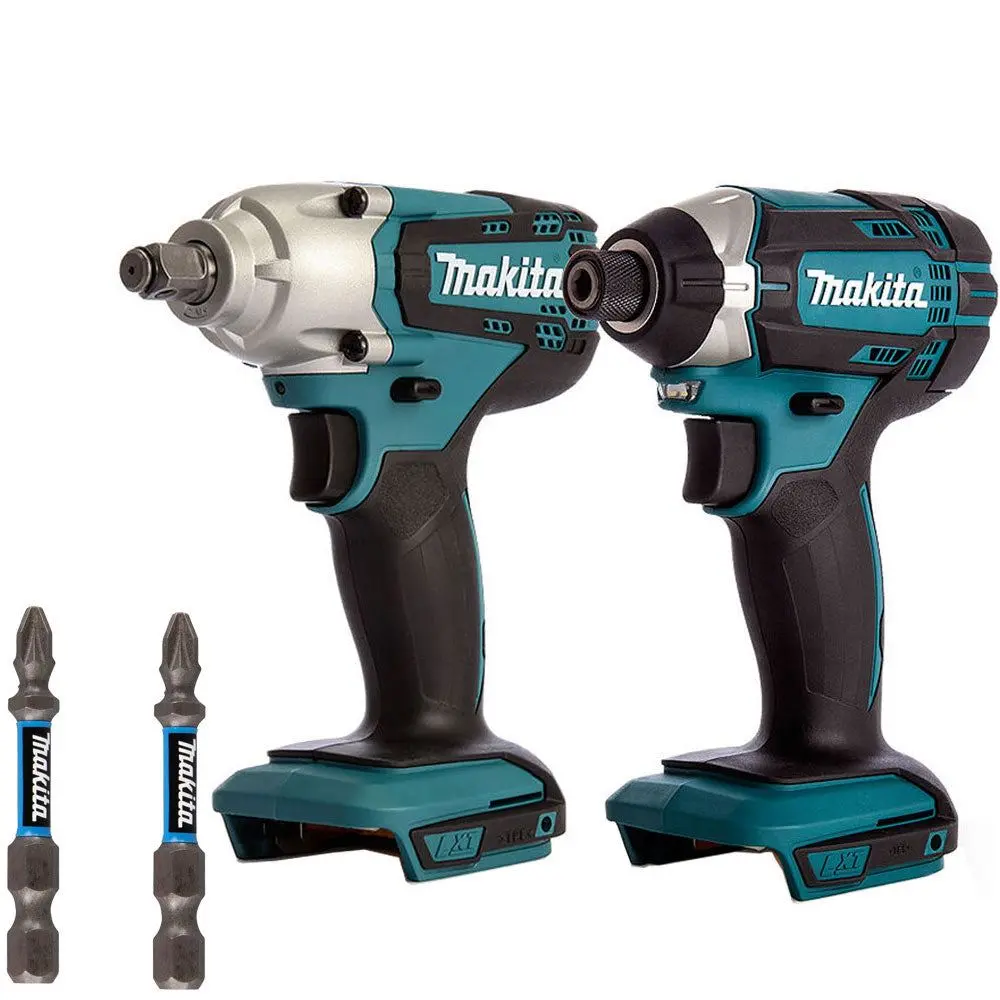 Makita 2 Piece 18V Lxt Impact Driver & Impact Wrench With E-03305 Twin Impact Bit 1