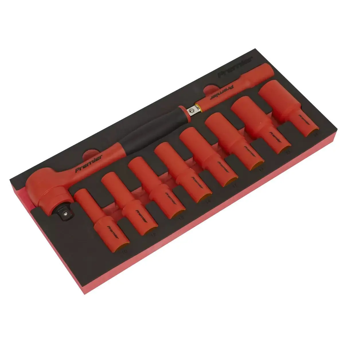Sealey Tbte11 Insulated Socket Set With Tool Tray 1/2"Sq Drive 10Pc 1
