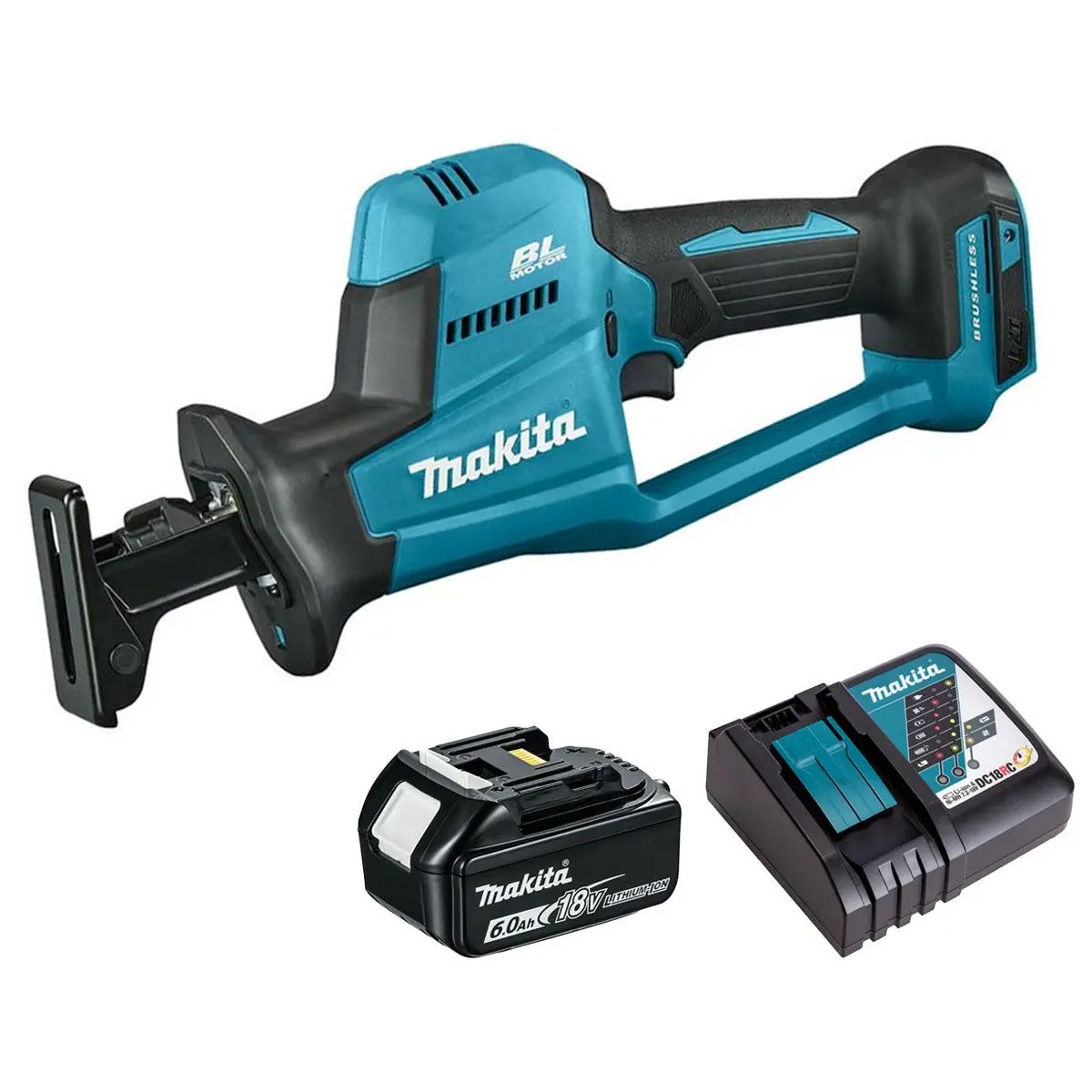 Makita Djr189z 18V Lxt Brushless Reciprocating Saw With 1 X 6.0Ah Battery & Charger 1