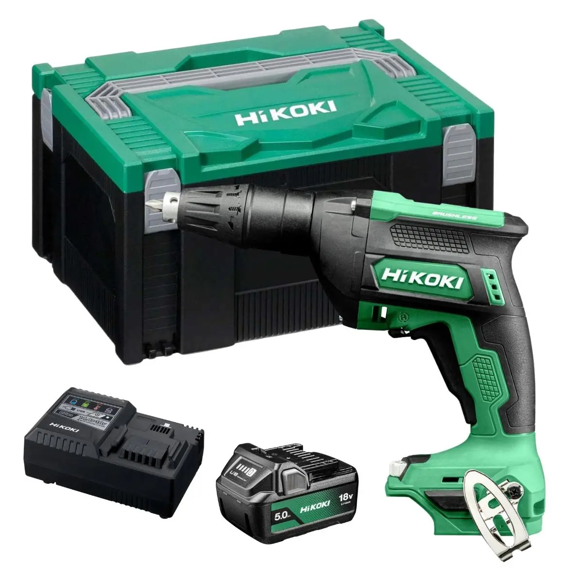 Hikoki W18daw2z 18V Brushless Drywall Screwdriver With 1 X 5.0Ah Battery Charger & Case 1