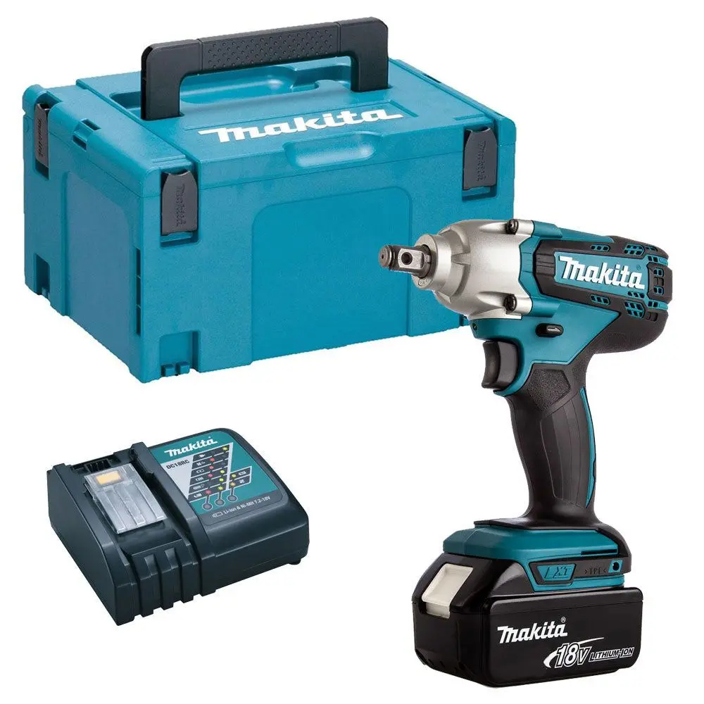 Makita Dtw190z 18V 1/2" Impact Wrench With 1 X 5.0Ah Battery Charger & Type 3 Case 1