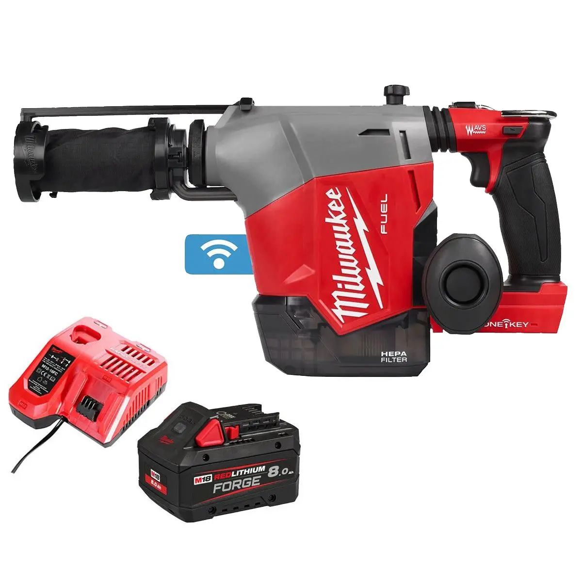 Milwaukee M18fhafoh16-0 18V Brushless Sds+ Hammer Drill With 1 X 8.0Ah Battery & Charger 1