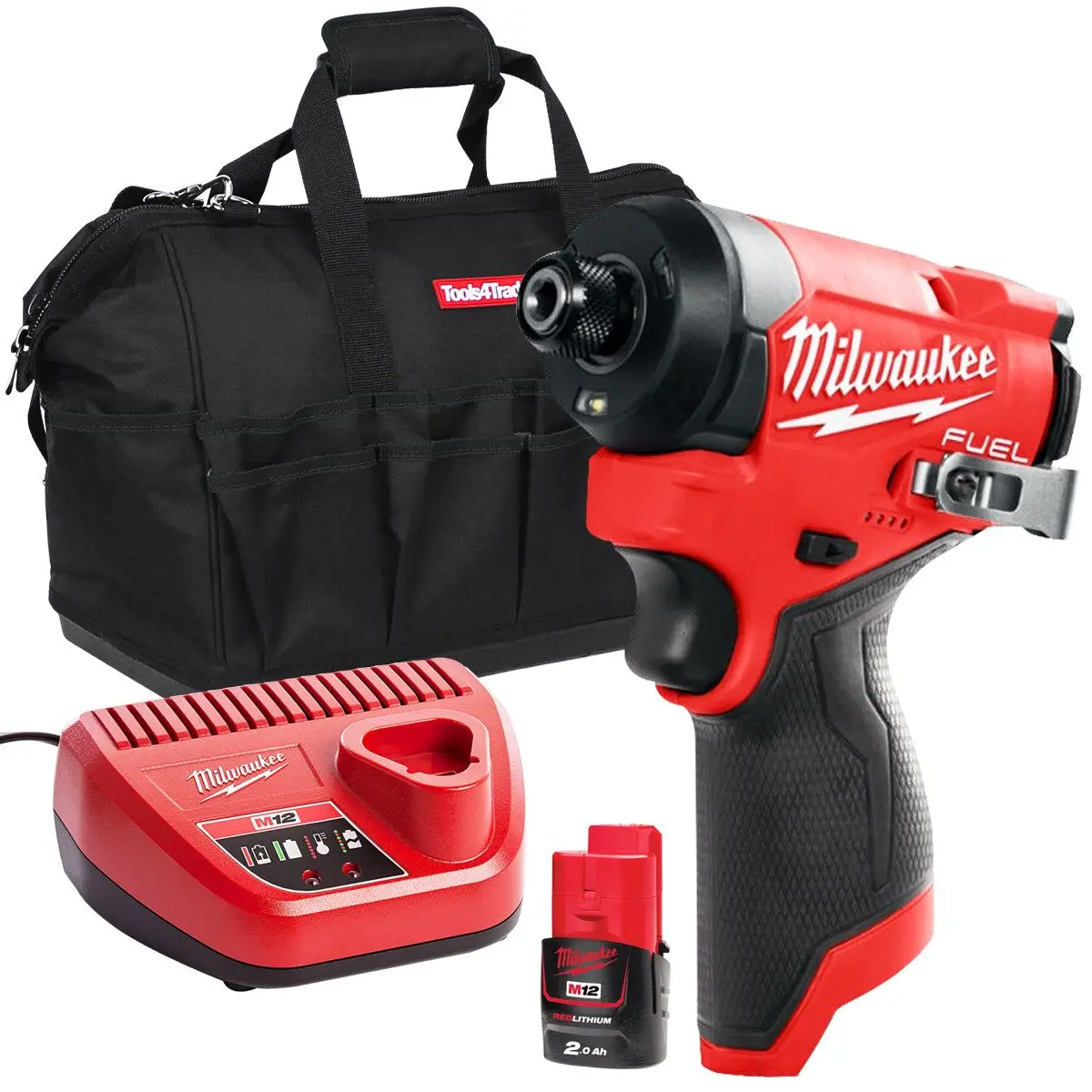 Milwaukee M12fid2-0 12V Brushless Impact Driver With 1 X 2.0Ah Battery Charger & Bag 1