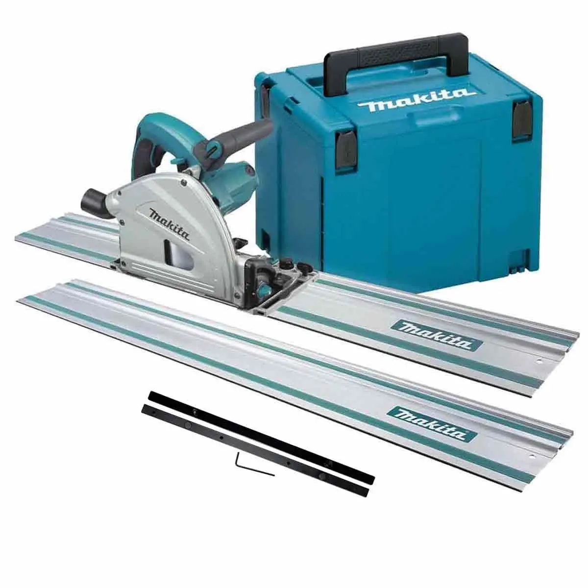Makita Sp6000j/1 Plunge Saw With 2 X 1.5M Rails, Connector Bar & Case 110V 1