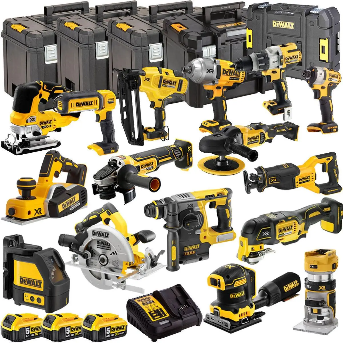 Dewalt 18V 16 Piece Power Tool Kit With 3 X 5.0Ah Batteries Dewkit23 1