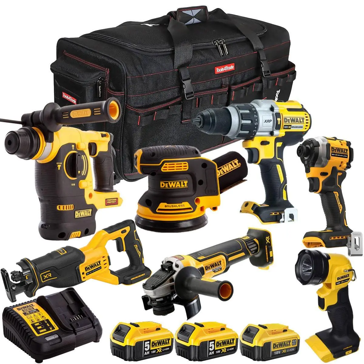 Dewalt 18V 7 Piece Combo Kit With 3 X Batteries & Charger T4tkit-2207 1