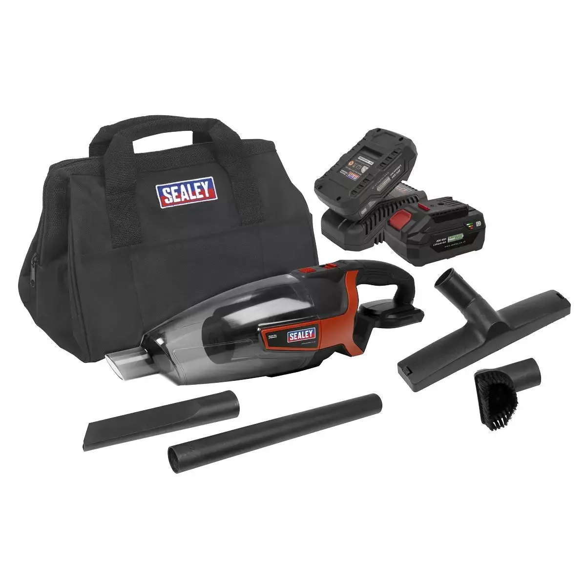 Sealey Cp20vcvkit 20V Handheld Vacuum Cleaner 650Ml Kit With 2 Batteries & Charger 1