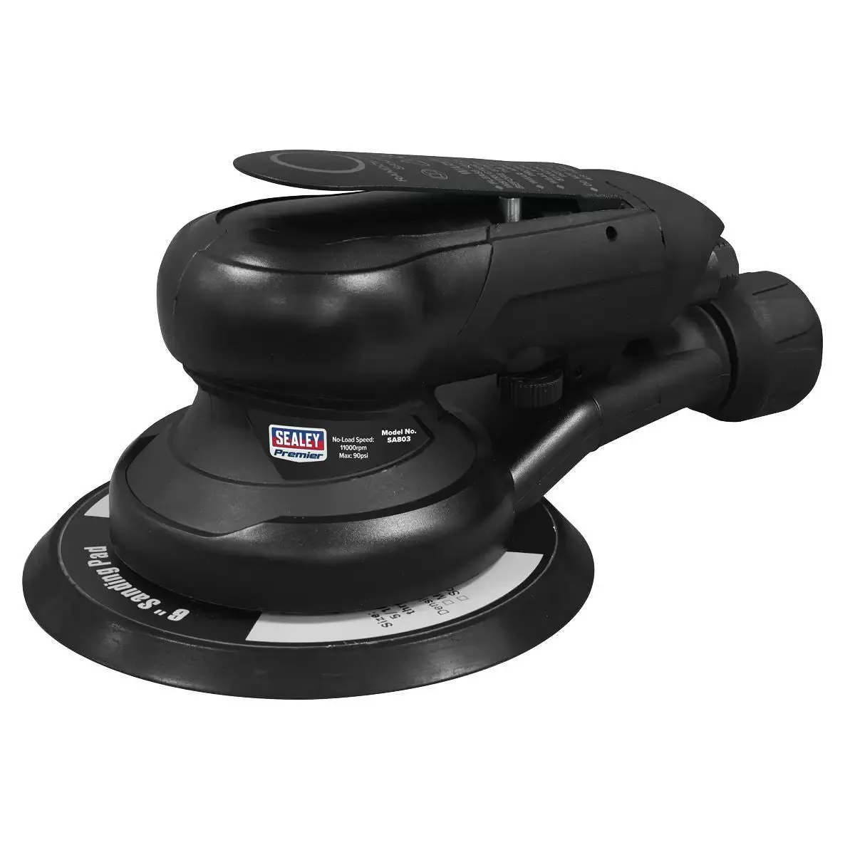 Sealey Sa803 Air Palm Orbital Sander Ø150mm Dust-Free, Durable, And Noise-Reducing Sander For Precision Sanding 1