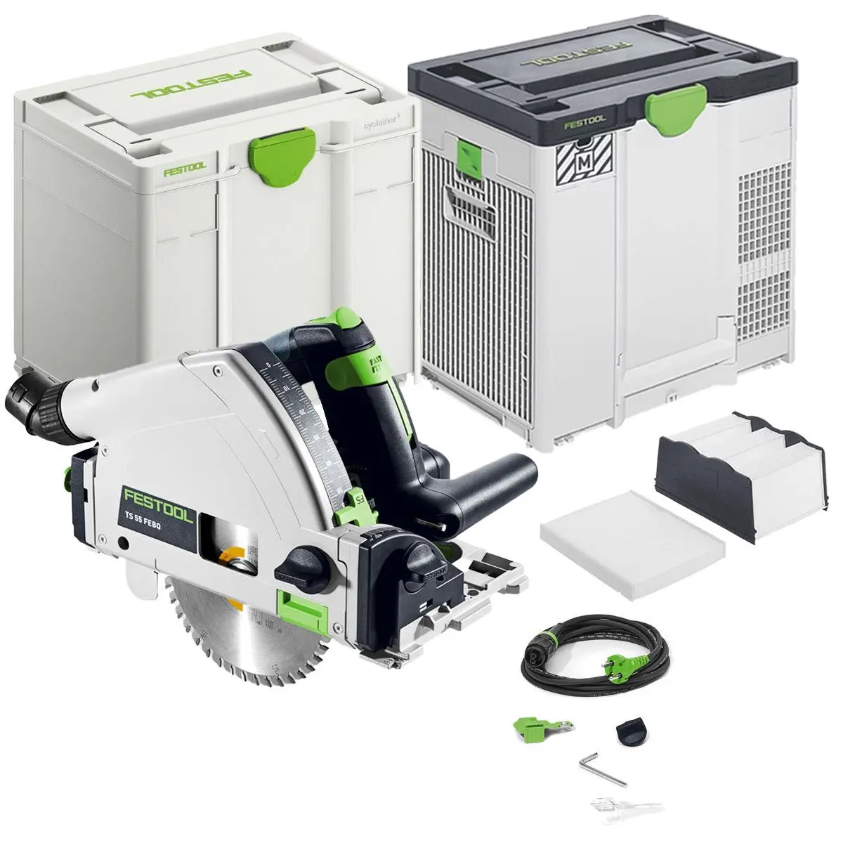Festool Ts 55 Febq-Plus 230V Gb 160Mm Circular Plunge-Cut Saw - 576706 With Sys-Air M Air Purifier 577785 1