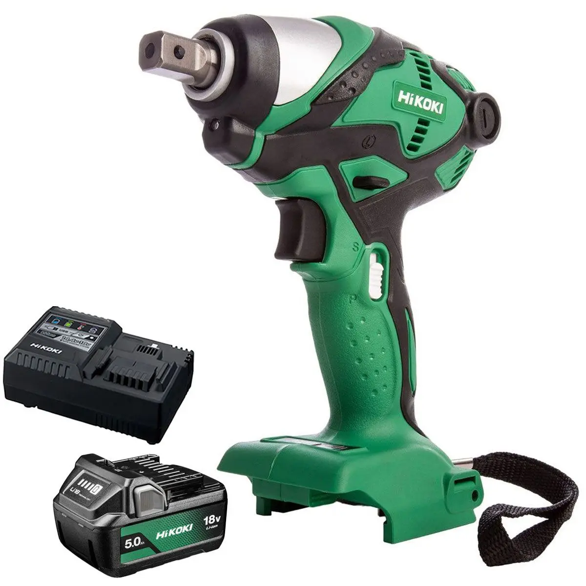 Hikoki Wr18dsdlw4z 18V Li-Ion Cordless 1/2" Impact Wrench With 1 X 5.0Ah Battery & Charger 1