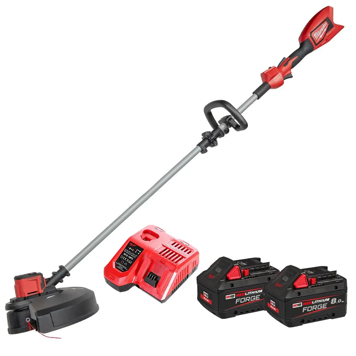 Milwaukee M18bllt-0 18V Brushless Line Trimmer With 2 X 8.0Ah Battery & Charger 1
