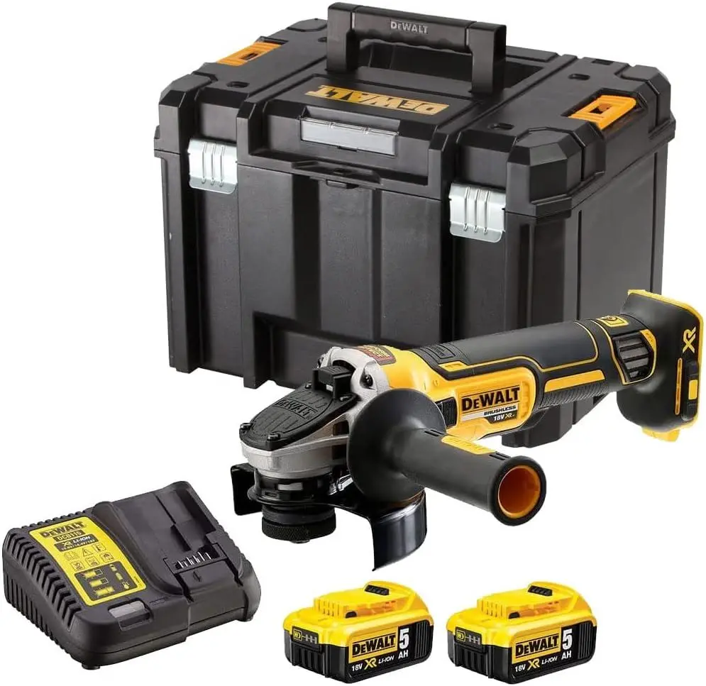 Dewalt Dcg405n 18V Brushless 125Mm Angle Grinder With 2 X 5.0Ah Batteries & Charger In Case 1