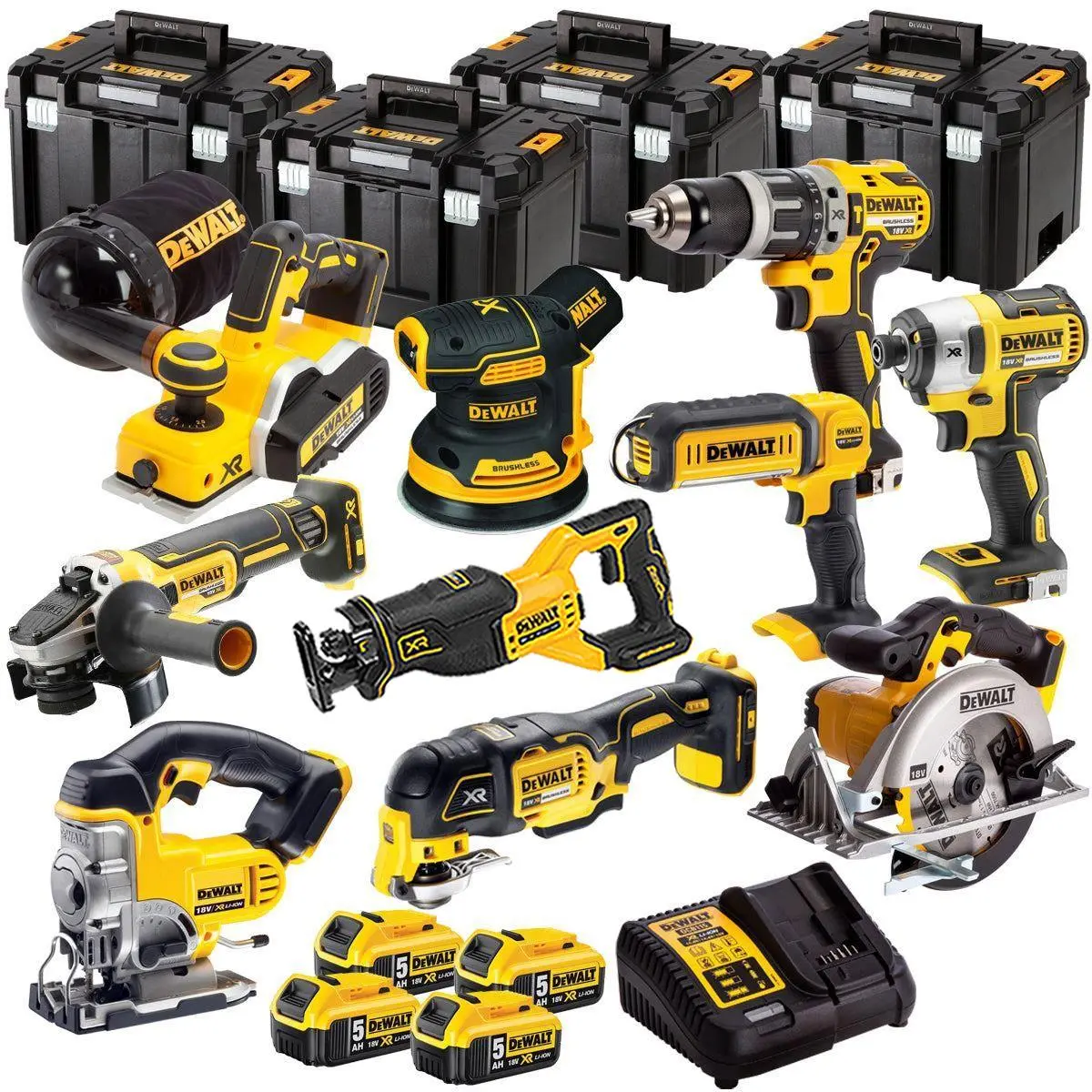 Dewalt Dck665p3t13 18V 10 Piece Power Tool Kit With 4 X 5.0Ah Batteries 1