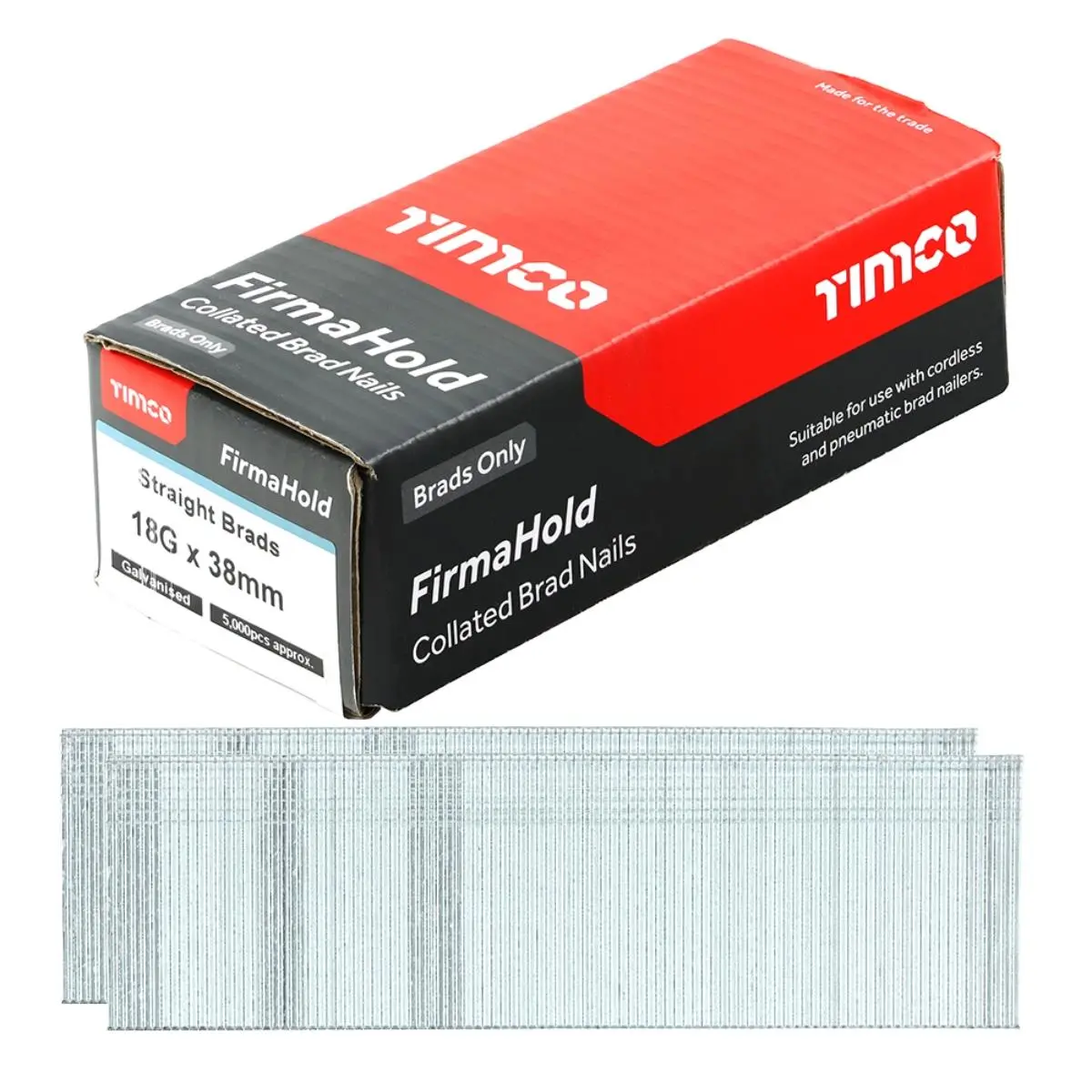 Firmahold 38Mm 18 Gauge 5000 Galvanised Straight Collated Brad Nails Bg1838 1