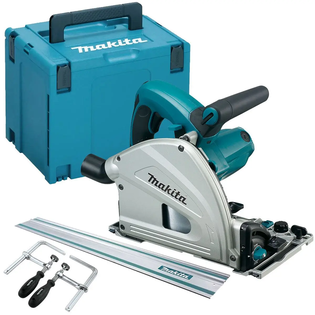 Makita Sp6000j1 165Mm Plunge Cut Saw 110V With 1 X 3000Mm Guide Rail & Clamp 1
