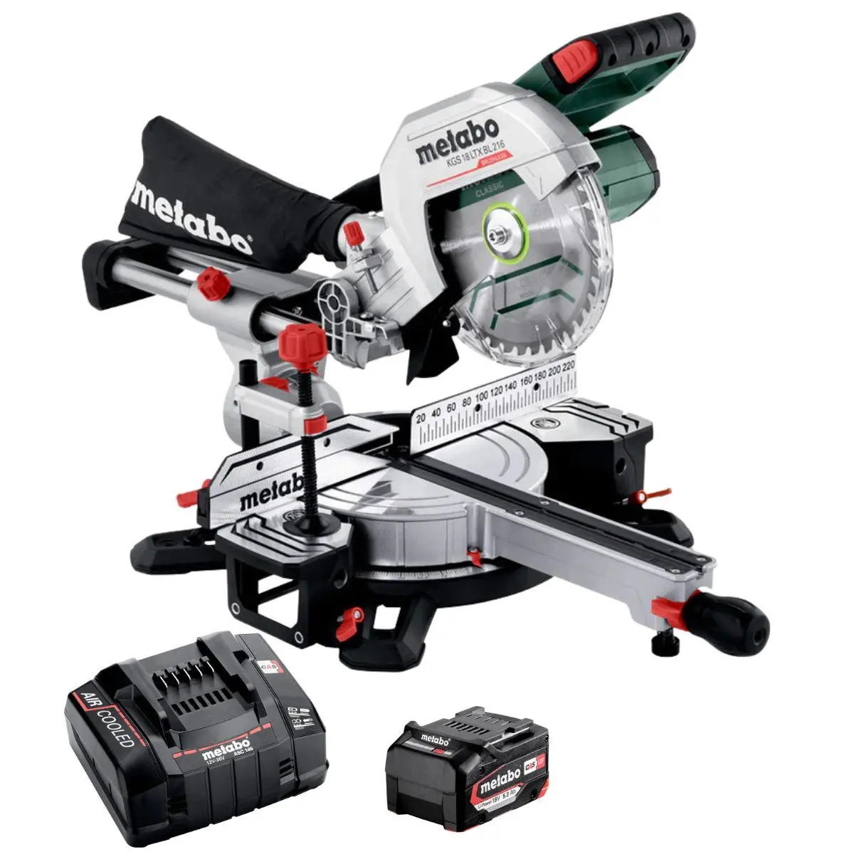 Metabo Kgs 18 Ltx Bl 216 18V 216Mm Brushless Sliding Mitre Saw With 1 X 5.2Ah Battery & Charger 1