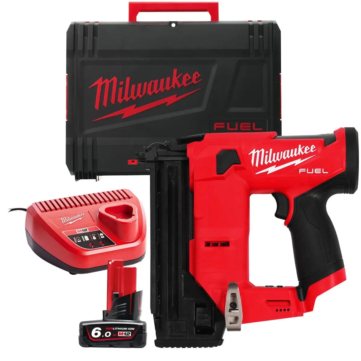 Milwaukee M12fcn18gs-0X 12V Fuel Brushless 18Ga Second Fix Straight Brad Nailer With 1 X 6.0Ah Battery & Charger 1