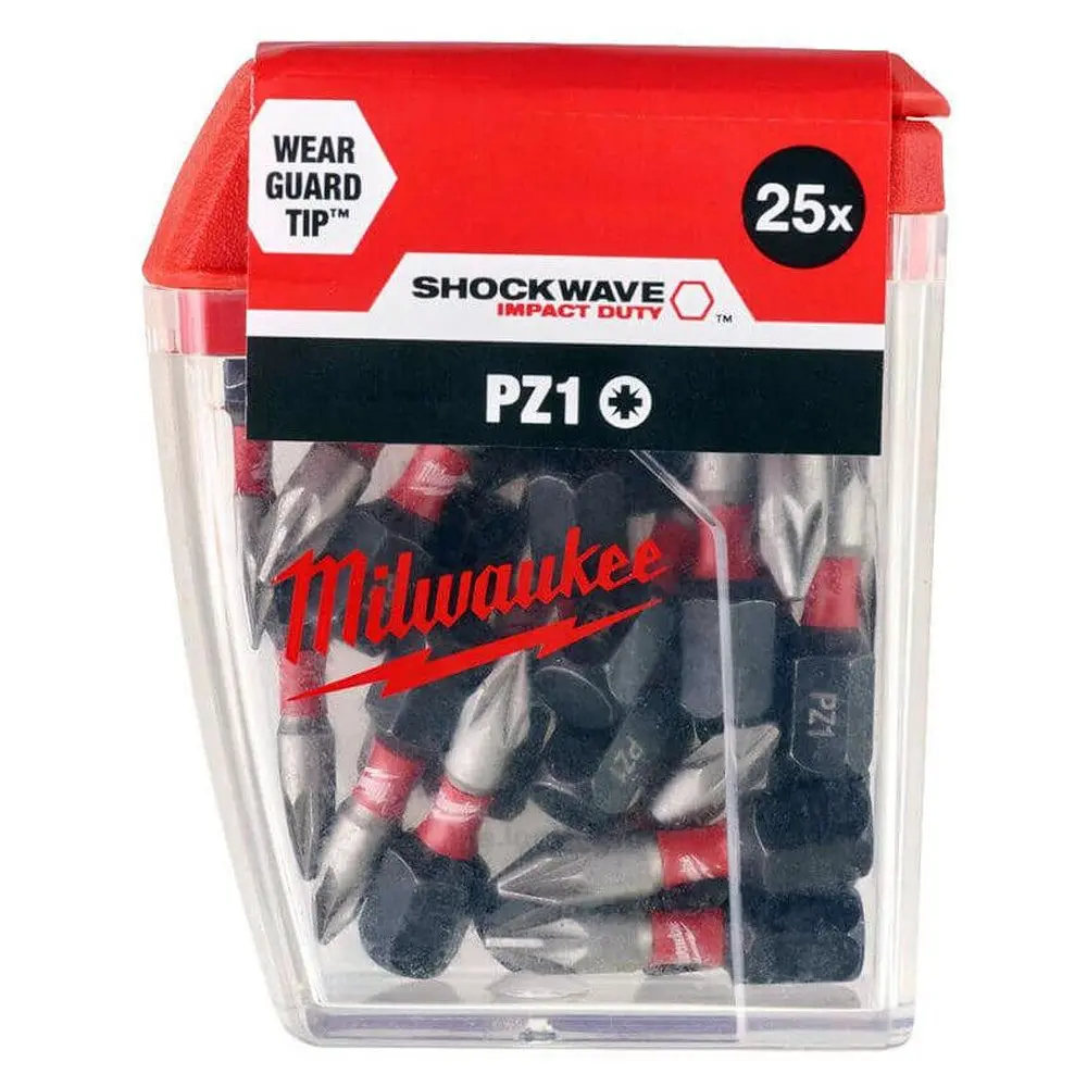 Milwaukee Shockwave Pz1 X 25Mm Screwdriver Bits 25 Piece 4932472039 1