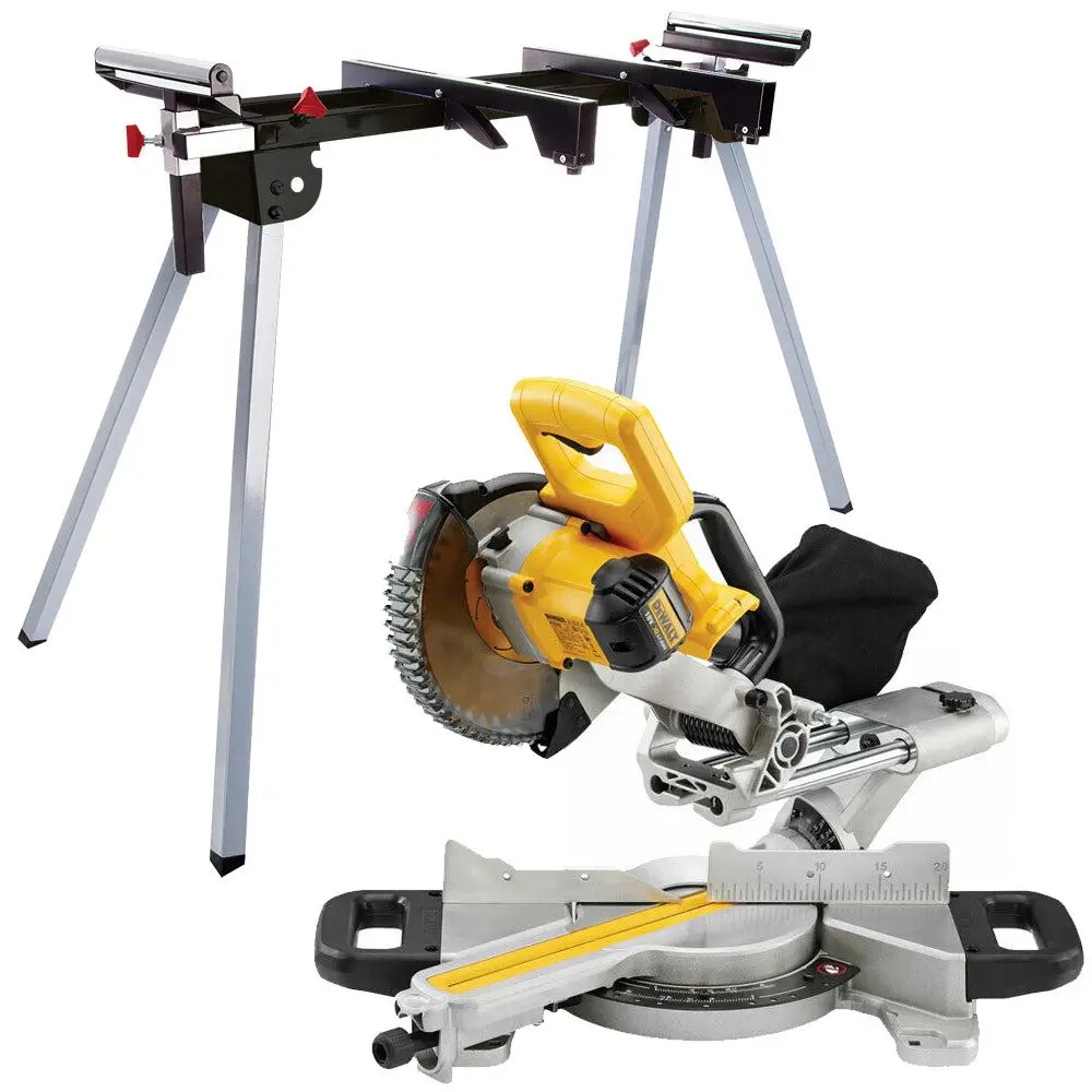 Dewalt Dcs365n 18V Xr Cordless Xps 184Mm Slide Mitre Saw Body Only + Leg Stand 1