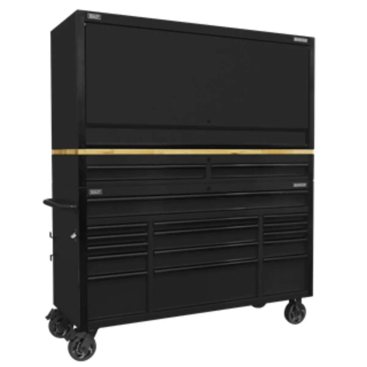 Sealey Ap6215becombo1 Mobile Trolley With Wooden Worktop 15 Drawer, Hutch & 2 Drawer Riser 1549Mm 1